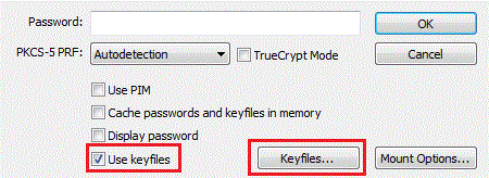 VeraCrypt Keyfiles dialog